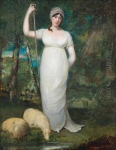 Portrait Of Miss Talbot As Lavinia, Full-length, In A Landscape With Sheep by John Opie