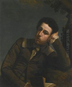 Portrait Of John Penwarne Junior (b. 1758), Resting On A Mossy Bank, Holding A Book