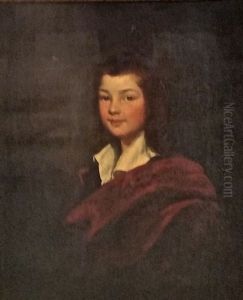 Portrait Of A Young Man In A White Blouse With Red Blanket" Half Length by John Opie