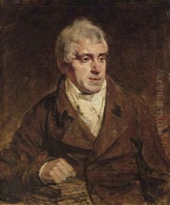 Portrait Of A Gentleman, Traditionally Identified As Dr Walcott, In A Brown Coat, His Right Arm Resting On Books