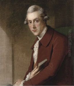 Portrait Of James White, Seated Half-length, In A Maroon Coat, Holding A Book In His Right Hand