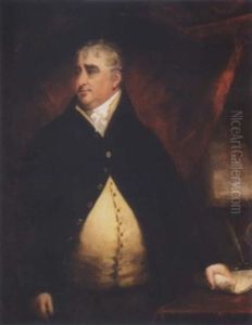 Portrait Of The Hon. Charles James Fox, M.p. Wearing A Blue Coat And A Yellow Waistcoat, Holding Some Papers In His Left Hand by John Opie