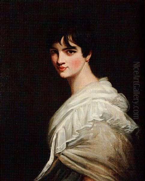 Portrait Of A Girl Wearing A White Voile Dress - view 1
