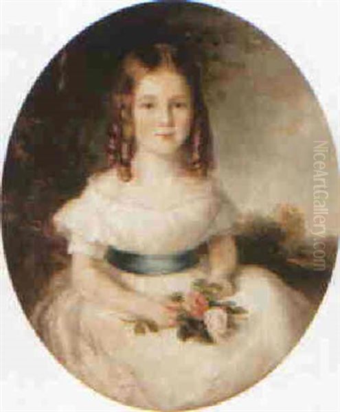 Portrait Of A Young Girl, Three-quarter-length, In A Landscape - view 1