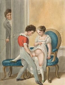 Espejo Y The Tutor Par De Acuarelas by Georg Emanuel Opitz