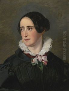 Portrait Of Adelheid Cleve Oppenheim (1800-1836), Wife Of The Artist by Moritz Daniel Oppenheim
