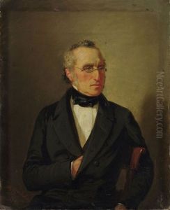 Portrait Eines Sitzenden Mannes Mit Brille