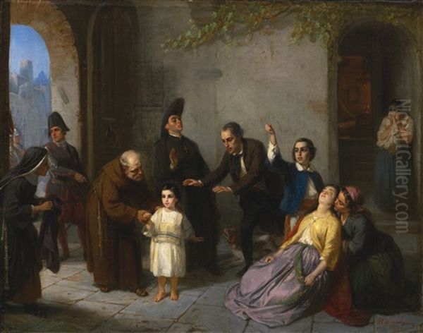 The Kidnapping Of Edgardo Mortara by Moritz Daniel Oppenheim