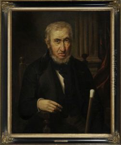 Portrait Lionel Nathan Rothschild Vor Einer Ionischen Saule Sitzend