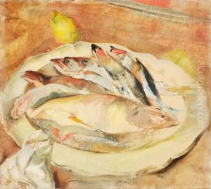 Stilleben Mit Fischen Und Zitrone