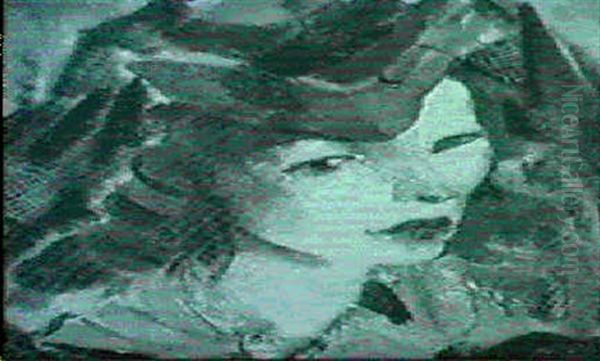 Portrait Of A Lady Wearing A Yellow Scarf - view 1