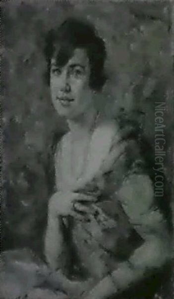 Halbfiguriges Portrait Einer Dame In Dreiviertelansicht - view 1