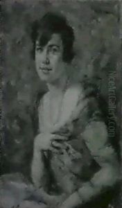 Halbfiguriges Portrait Einer Dame In Dreiviertelansicht by Max, Mopp Oppenheimer