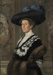 Dame Der Vornehmen Gesellschaft Mit Hut Dame Der Vornehmen Gesellschaft Mit Hut