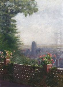 Blick Von Der Terrasse Auf Die Kathedrale Von Dieppe by Ernst Oppler