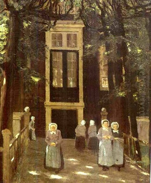 Dutch Street Scene With Figures - view 1