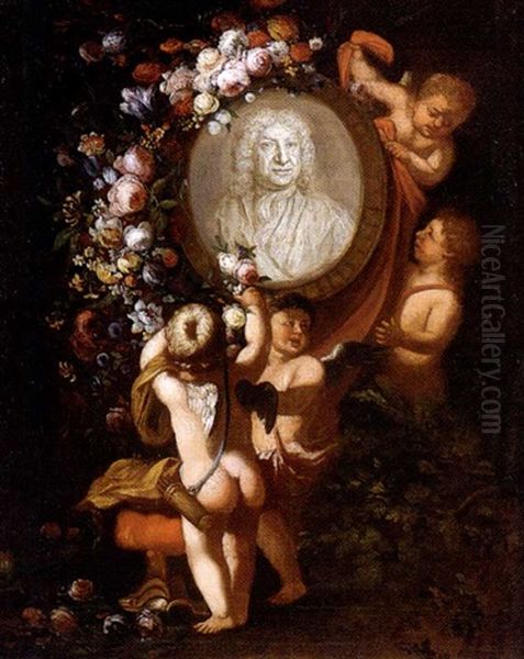 Putti Decouvrant Un Buste - view 1