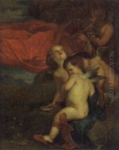 Frolicking Putti by Kaspard Jacob Opstal the Elder