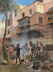 Le Cantonnement Des Soldats De Bonaparte En Egypte by Maurice Henri Orange