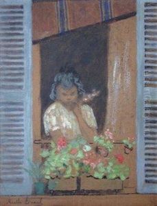 Jeune Fille Au Balcon by Marthe Orant