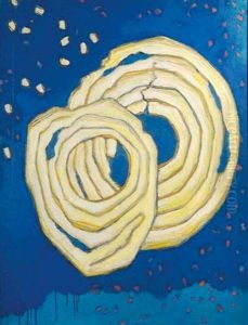 Informel - Cercles Sur Fond Bleu