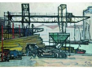 Paris, Grande Grue Noire Sur La Seine by Orazio Orazi