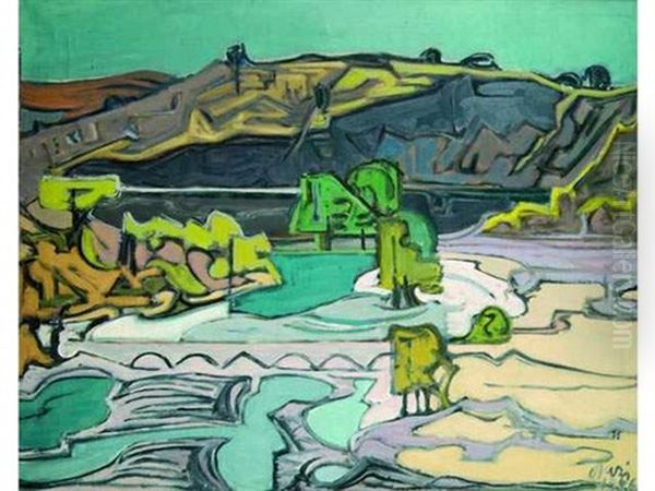 Paysage Mexicain Avec Riviere - view 1
