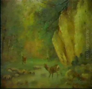 Biche Et Cerf by Marcel Ordinaire