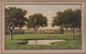 Pond At Sunset by Alfred T. Ordway