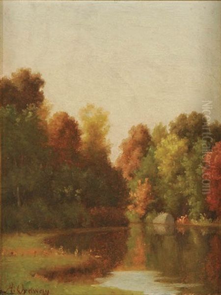 Fall Landscape With Pond - view 1