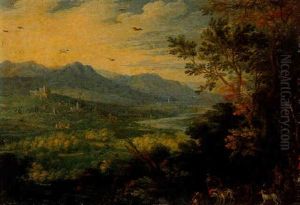 Paysage Avec Chasseurs En Avant Plan Paysage Avec Chasseurs En Avant Plan