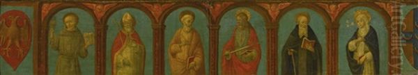 Saints Bernardino, Blaise, Peter, Paul, Anthony Abbot And Catherine Of Siena, With The Coats-of-arms Of The Piccolomini And Pannocchieschi D"elci Families - view 1