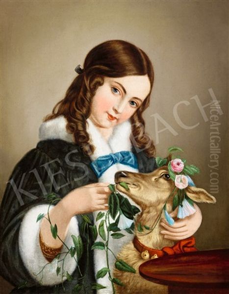 Girl With Fawn - view 1