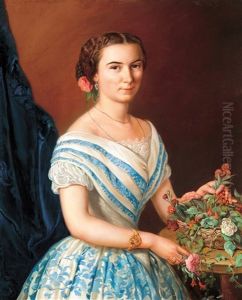 Portrait Of Mrs. Dobosy Lajos (kaszap Amalia) by Petrich Soma Orlai