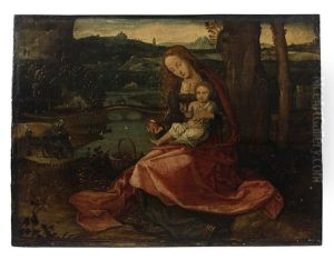 Le Repos De La Sainte Famille Pendant La Fuite En Egypte by Bernaert (Barend) van Orley
