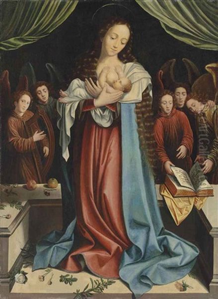 The Virgin Lactans Amongst Music-making Angels - view 1