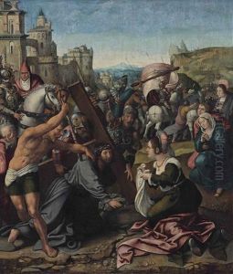 Christ On The Road To Calvary by Bernaert (Barend) van Orley