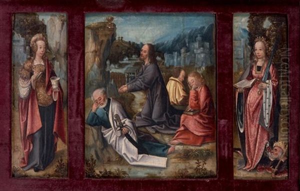 Le Christ Au Jardin Des Oliviers Entre Sainte Madeleine Et Sainte Catherine D'alexandrie - view 1