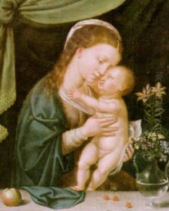 Maria In Halbfigur, Das Stehende Kind Mit Beiden Handen Haltend Maria In Halbfigur, Das Stehende Kind Mit Beiden Handen Haltend