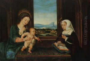 The Virgin And Child With Margaret Of Austria by Bernaert (Barend) van Orley