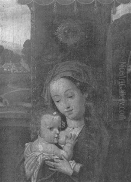 Vierge A L'enfant Devant Un Paysage - view 1