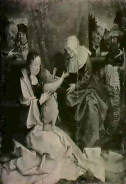 The Virgin Presenting The Child To Saint Anne With Other Figures Looking On - view 1