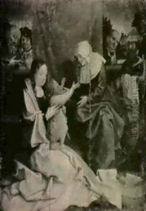The Virgin Presenting The Child To Saint Anne With Other Figures Looking On The Virgin Presenting The Child To Saint Anne With Other Figures Looking On