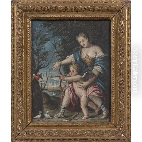 Diane Et Cupidon Dans Un Paysage - view 1