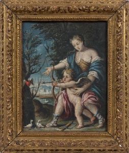 Diane Et Cupidon Dans Un Paysage