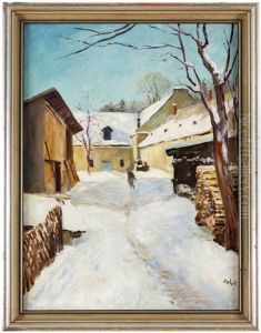 Zimni Pohled Na Statek V Jeseniku by Emil Orlik