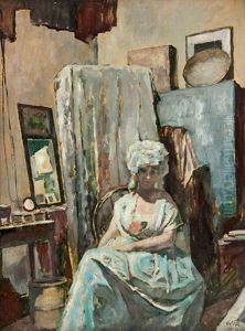 V Atelieru Pri Elektrickem Osvetleni by Emil Orlik