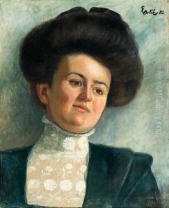 Brustbildnis Einer Jungen Dame by Emil Orlik