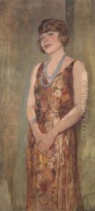 Bildnis Einer Jungen Frau In Geblumtem Kleid