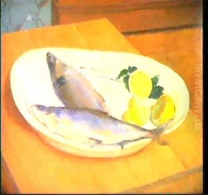 Stileben Mit Fischen by Emil Orlik